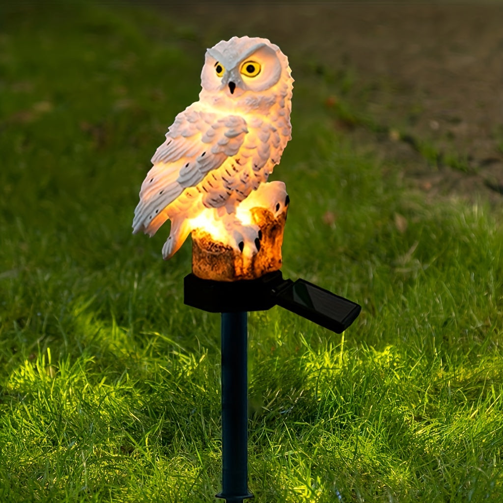 1 Piece Solar Garden Stake Light, Realistic LED Owl Lawn Light, Outdoor Landscape Lighting for Villas, Gardens, Parks, Pathways with Auto-Switching Function