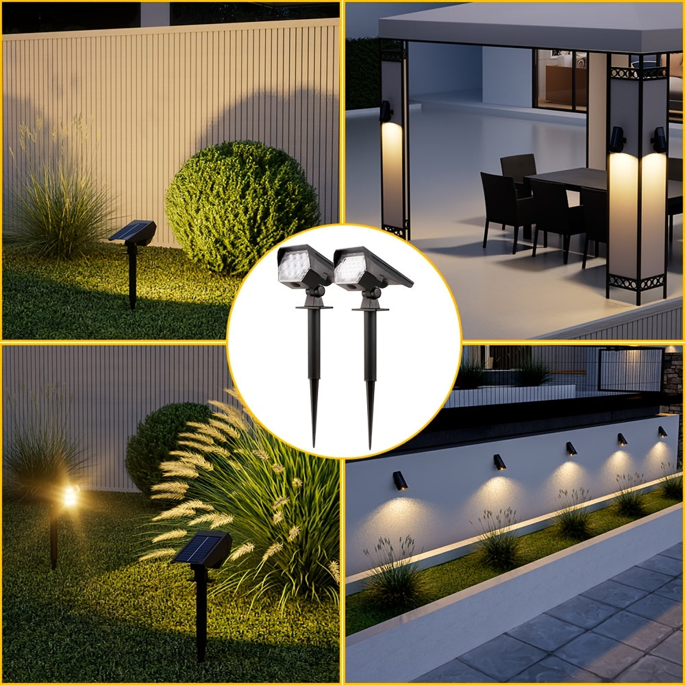 (1 piece/box) IP44 solar spotlight, outdoor ground lawn light, household outdoor landscape courtyard light, dual-purpose yard light, tree light