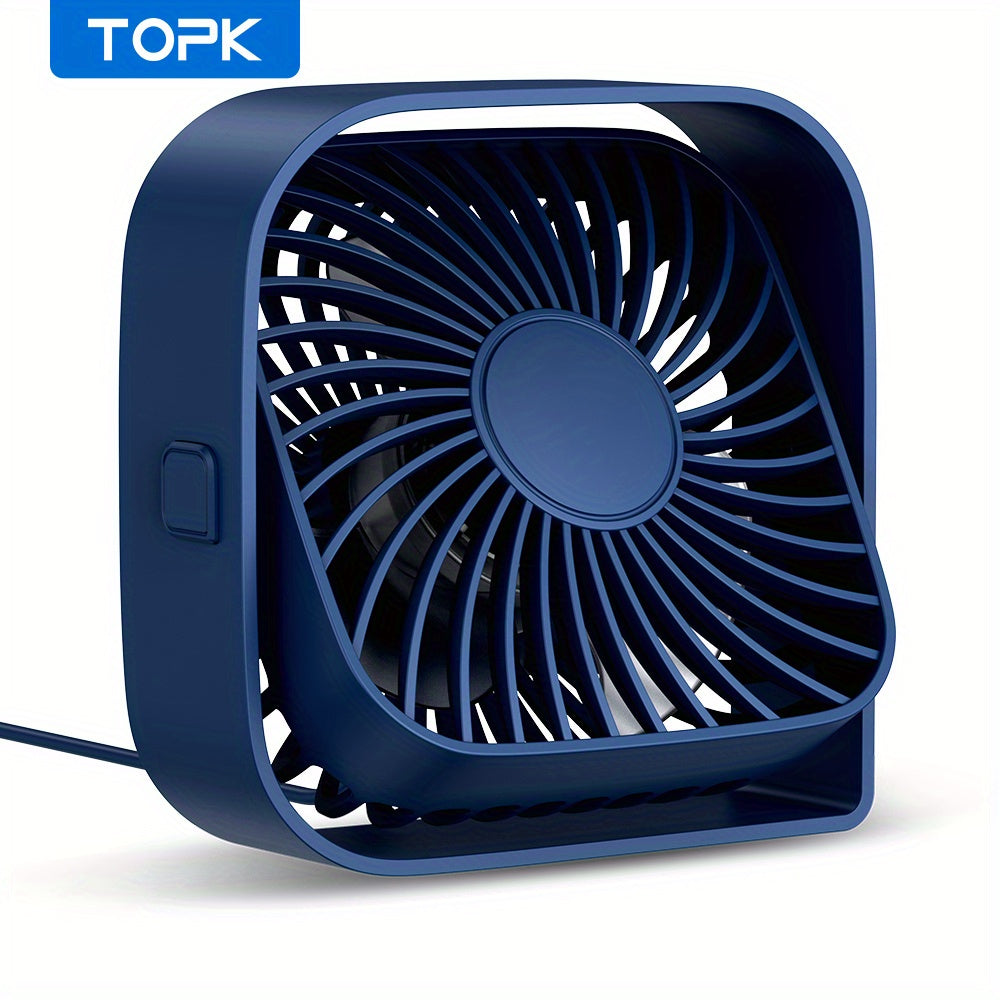 Stay Cool & Comfortable Anytime Anywhere: Portable USB Desktop Fan with 3 Speeds and 360° Quiet Operation