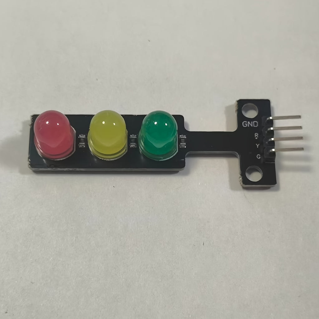 Traffic Signal LED Display Module, Onboard 5mm Red Yellow Green LED Beads, Ideal for Building Traffic Light System Model with Arduino