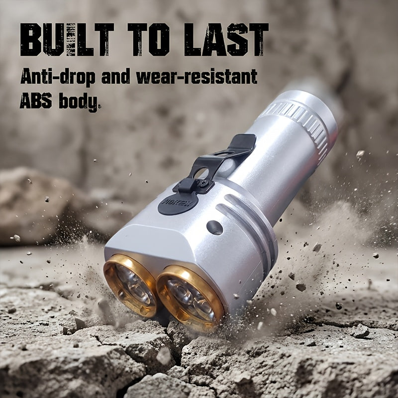 Handheld Rechargeable Flashlight - with Sturdy Pen Clip, High-Brightness Dual Light Sources, Long Battery Life, Type-C Charging Port, Adjustable Multi-Level Light Modes, Ideal for Outdoor Camping, Hiking, Home Lighting & Emergency Lighting