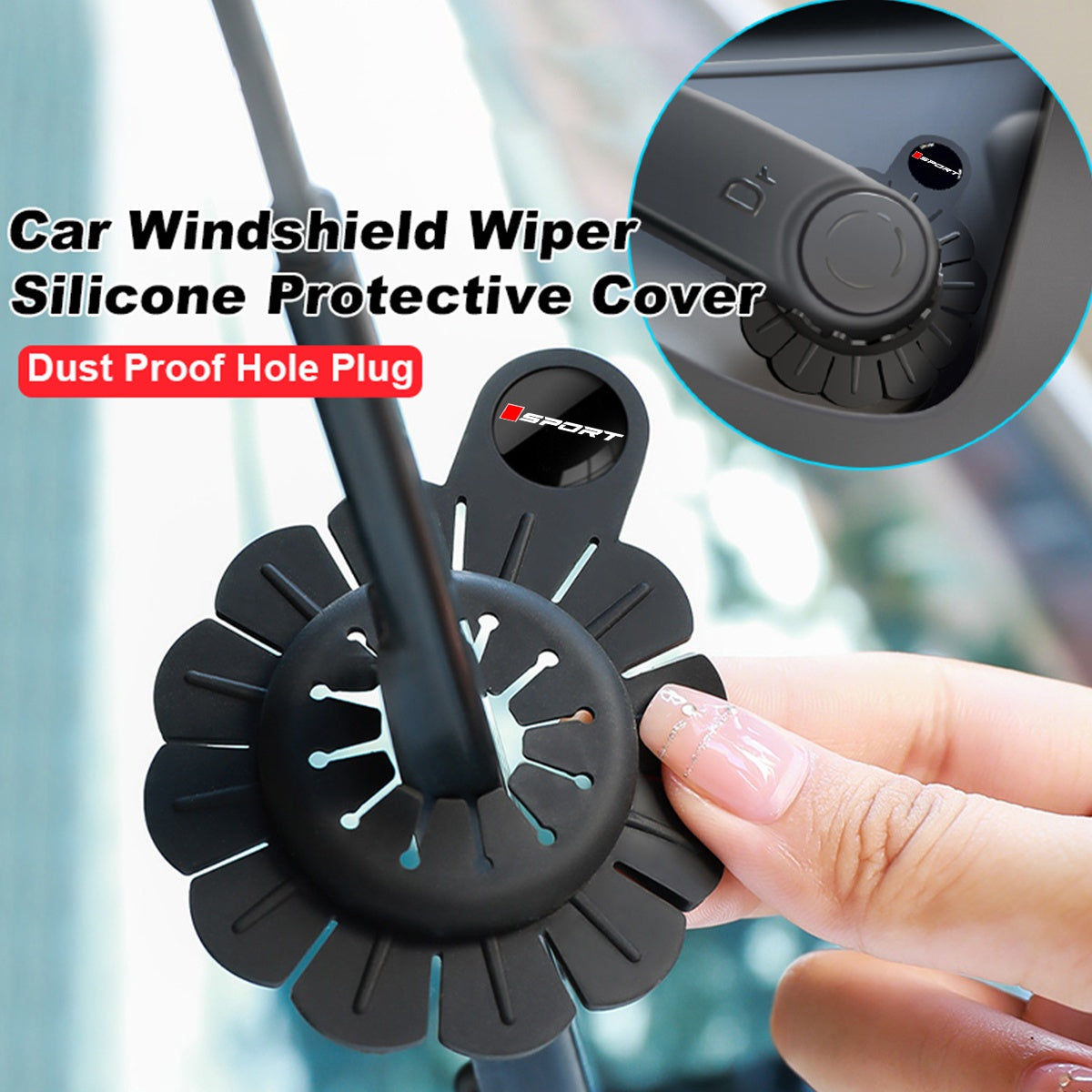 1pc Car Windshield Wiper Silicone Protector Cover – Wiper Arm Dust Cover Pad for Toyota Honda Mazda Mitsubishi Jeep MG Models
