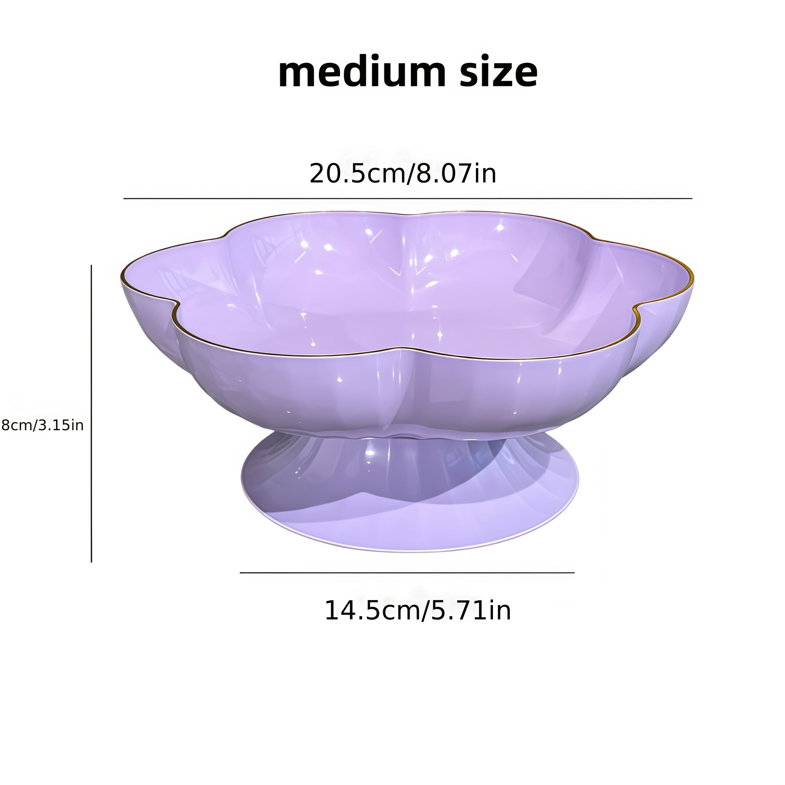 1pc Gold Rim Floral Pedestal Fruit Bowl & Cake Stand – Perfect for All Seasons – Ideal Living Room Decor, Family Dinner Table Fruit Bowl, Dessert Plate, Dried Fruit, Cupcake, Jewelry Storage Tray – Elegant Tableware