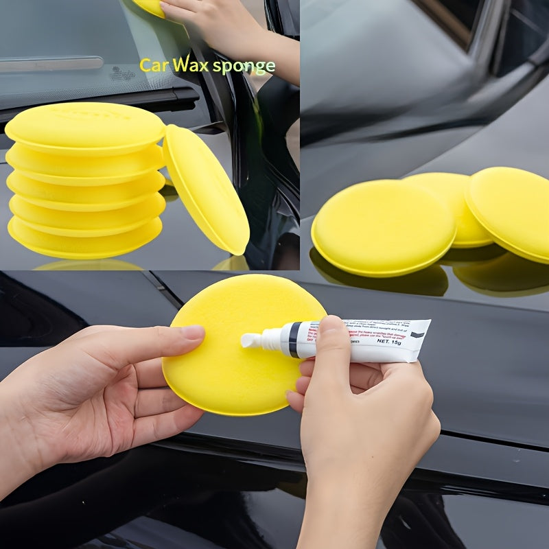 Car Polishing Sponge Pad Soft Foam Applicator Pad Round Wax Applicator Pad Sponge Vehicle Polishing Pad Car Cleaning Pad Car Glass Cleaning Sponge