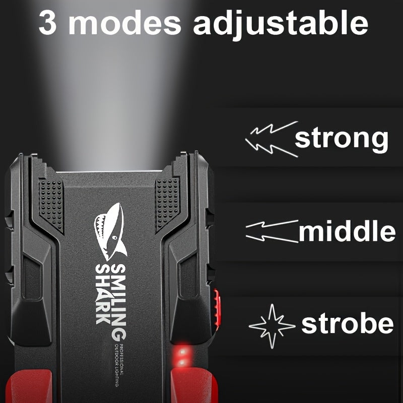 A Rechargeable Flashlight, a Portable Outdoor Flashlight, Equipped with Two Lights, Designed for High Brightness, Ideal for Handheld Spotlight Use, and Can Charge Mobile Devices in Emergencies