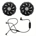 Fan Clothes Use 9-Blade Fan, High Airflow Brushless Motor, 5V USB Port Working Clothes Cooling Fan, 1 Pair