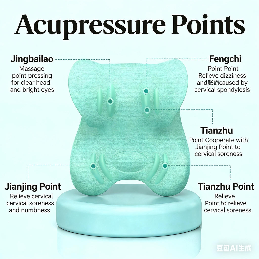 颈椎按摩器 颈椎矫正器 指压驼峰枕 | C型拉伸，中等硬度，热塑性聚氨酯，仅可手洗