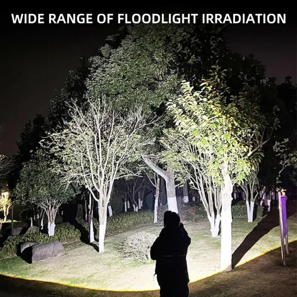 Powerful Rechargeable Flashlight, IP65 Waterproof, High Lumen LED Tactical Design, Zoom Function, Digital Power Indicator, Type-C Fast Charging, Ideal Portable Handheld Light for Camping, Hiking and Emergency Situations