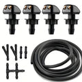 11-Piece Universal Windshield Wiper Blade Nozzle Kit – Includes 1 Hose (78.74"), 6 Connectors & 4 Dual-Hole Nozzles, for Replacement & Repair