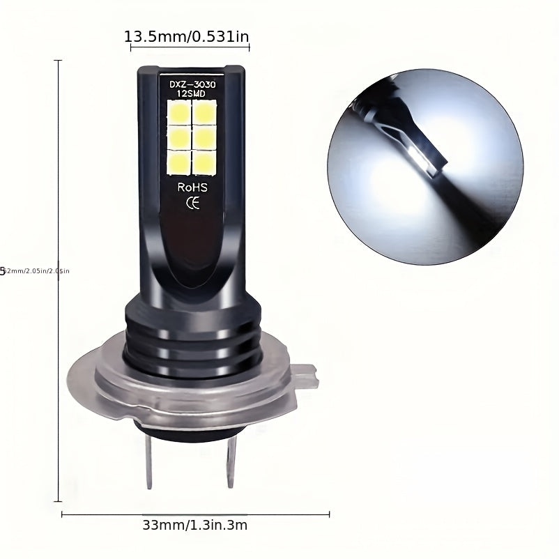 4-Pack H7 LED Headlight Bulb Set Car Fog Light Bulbs 12V 55W High Power Car Fog Light 6000K Front Headlight H7 Super Bright Bulbs