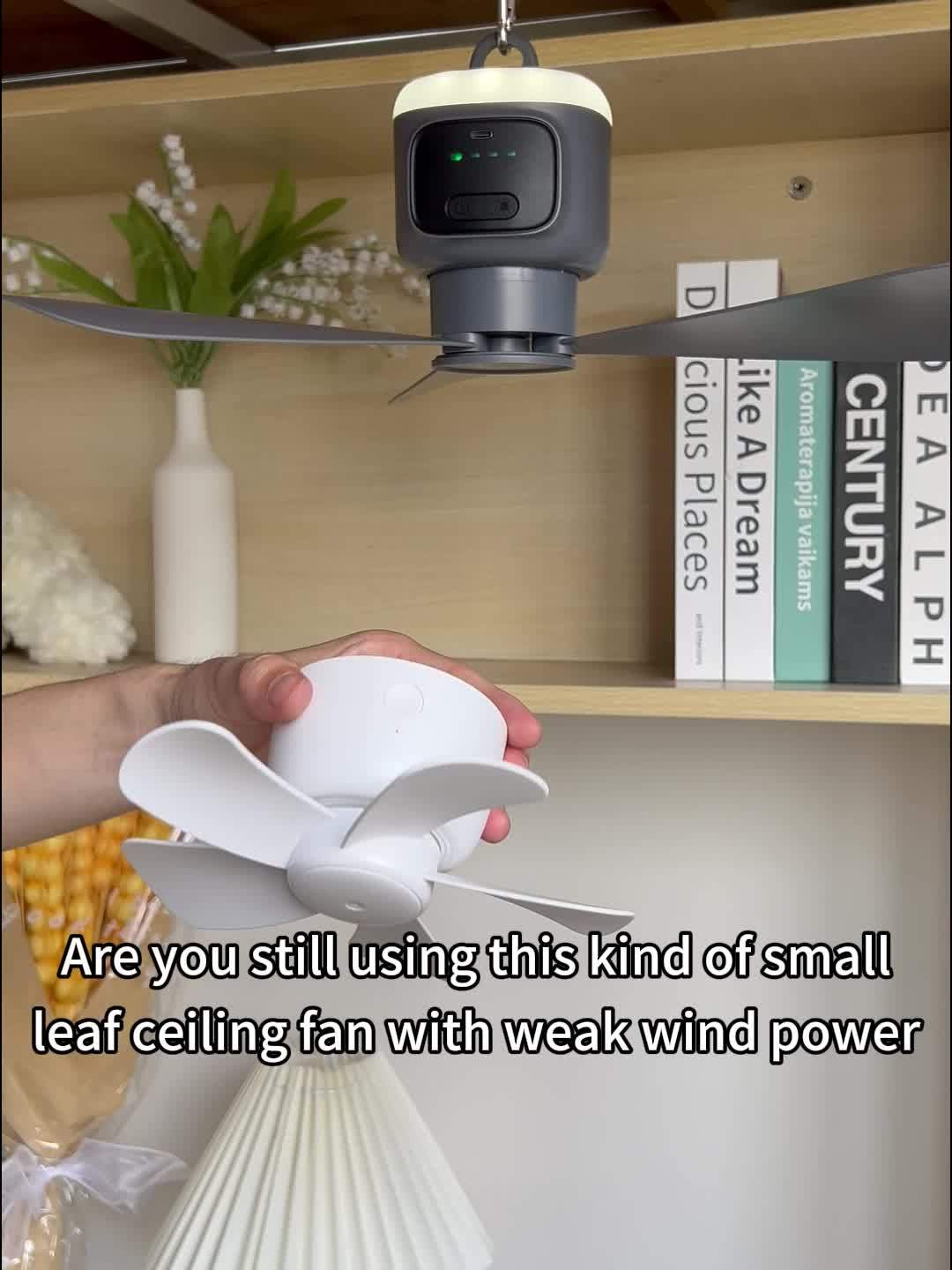 Outdoor Travel USB Charging Camping Fan, 3 Speed Adjustable, Built-in Light, 8 Hours Timer, Ultra Long 30H Battery Life 12000mAh, with Remote Control, Ideal for Patio Tent RV Use