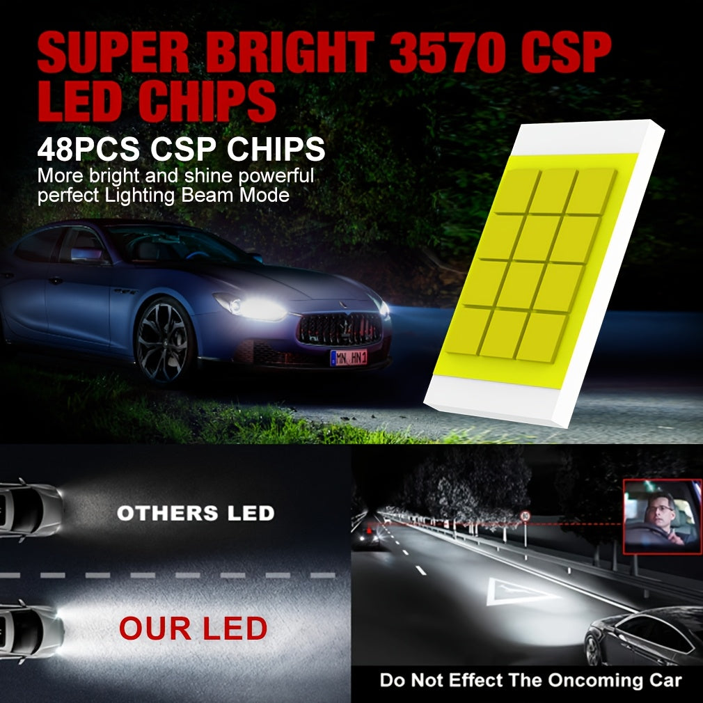 XSTORM 2Pcs H4 LED Headlight Bulbs Canbus High/Low Beam Car Light 100W 30000LM 6500K Plug-and-Play