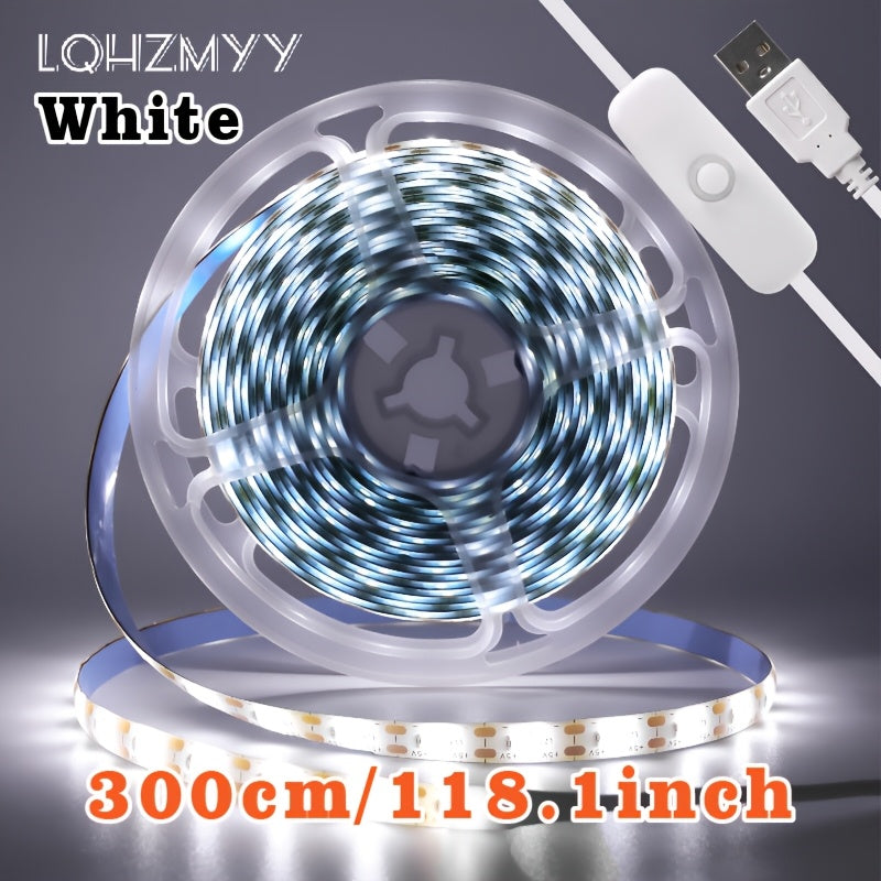 LQHZMYY USB供电501开关 LED灯带 - 家用、派对、圣诞节、生日装饰即插即亮照明 - 无需外接适配器的节能型LED灯带，适用于桌面、露营、婚礼、室内/户外装饰 - 节日氛围灯光，可调节柔性照明，多功能装饰灯