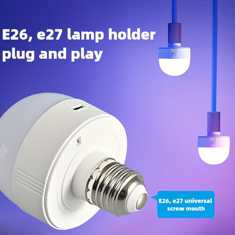 Single remote control rechargeable smart LED light, with E26/E27 base, supports USB charging, provides adjustable color temperature and brightness, very suitable for use in living rooms and bedrooms, can be used as a ceiling light