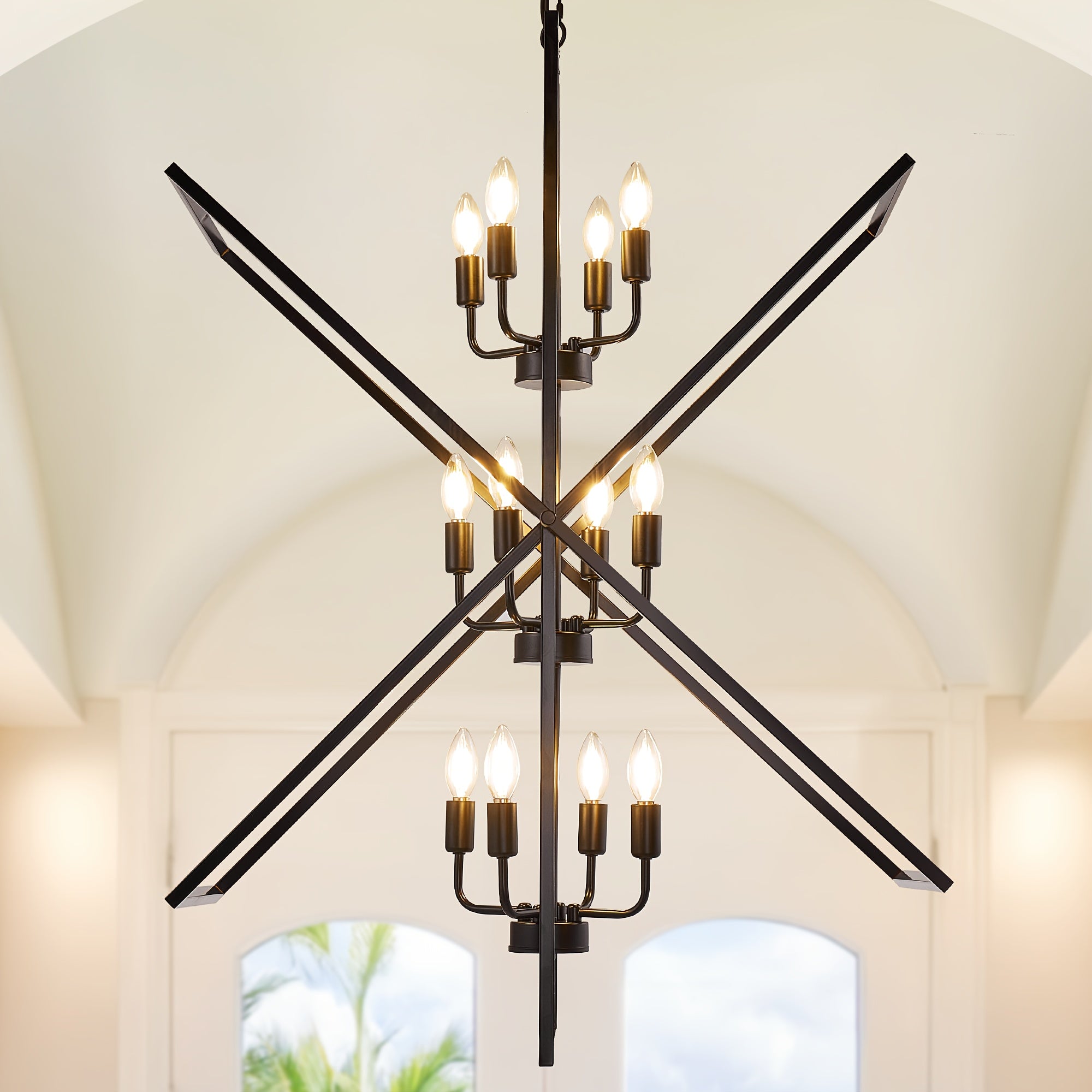 Modern vintage pendant light, with rotatable rectangular frame design