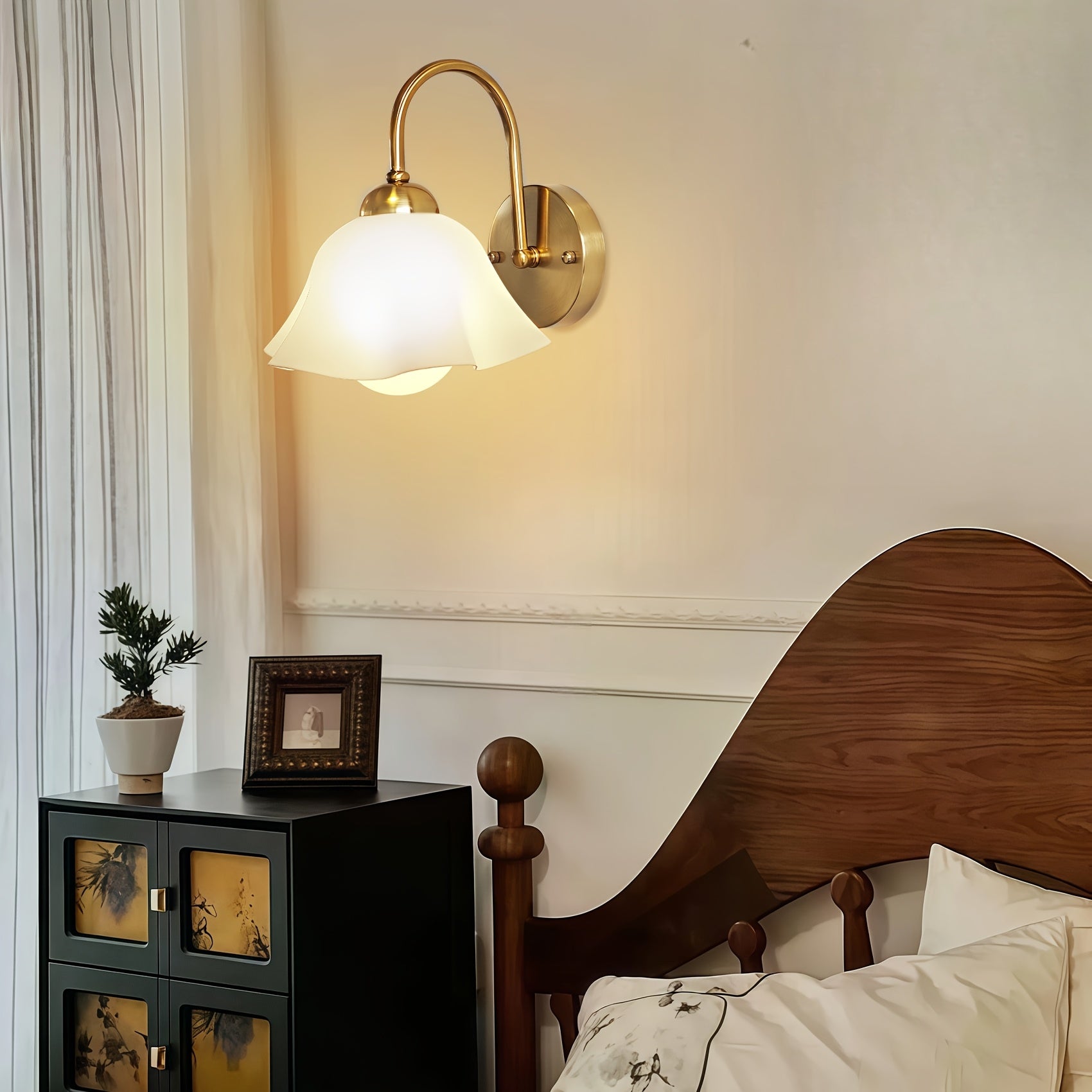 Headlight Bedroom Wall Light, Modern Minimalist Hallway Internet Celebrity Wabi-Sabi Style Cream Corridor Staircase Wall Sconce