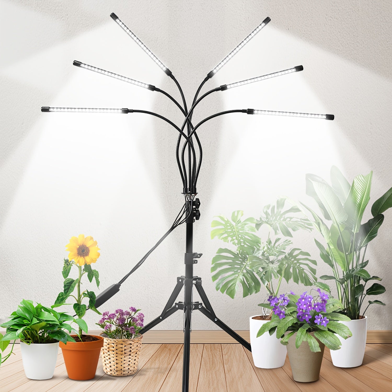 Multifunctional Indoor Grow Light, Sunlight Simulation with Timing and Dimming Functions, Height and Brightness Adjustable, Perfect for Indoor Succulents and Flowers, Boosting Plant Growth