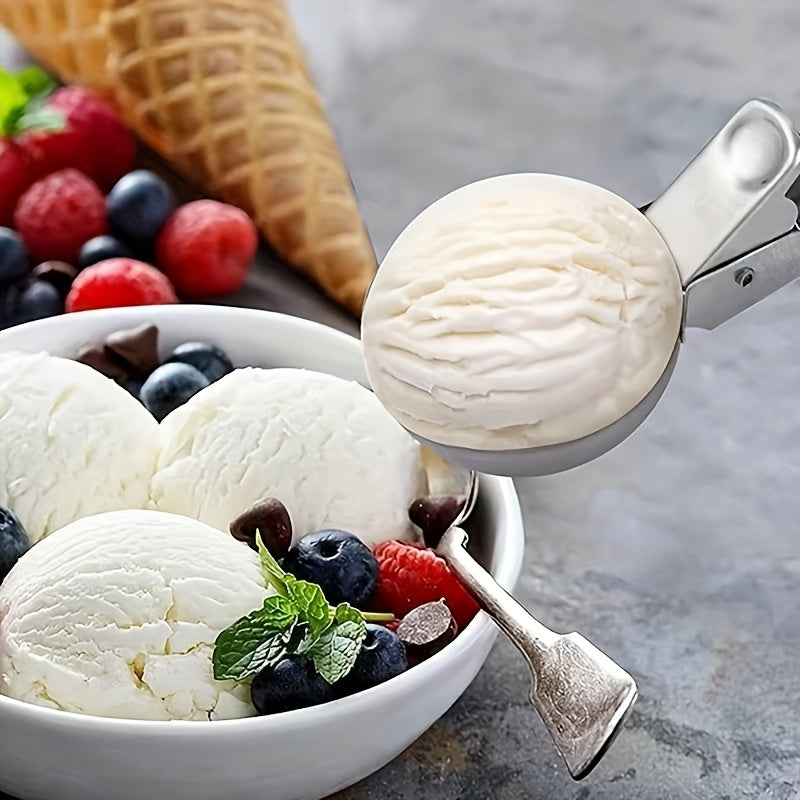 Stainless Steel Ice Cream and Fruit Scoop, Durable Round Melon Baller, Food Safe Scooper for Watermelon, Cantaloupe and Papaya