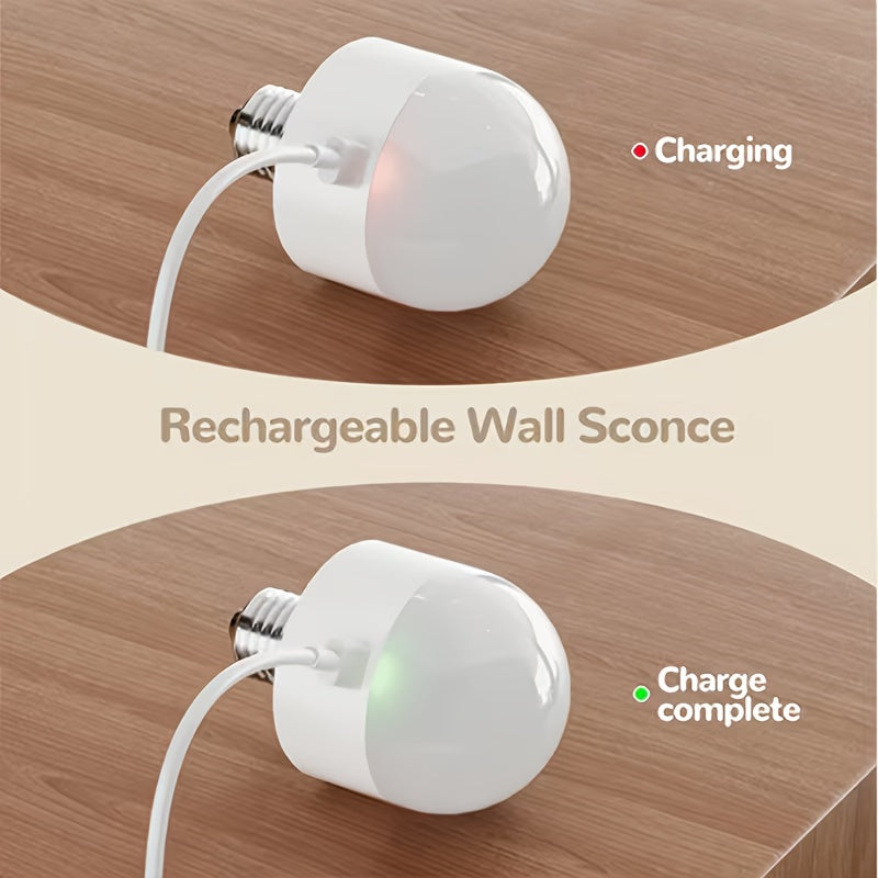 2-Piece Semi-Flush Mount Wireless Remote Wall Light - USB Rechargeable Battery - 9-Color Dimmable (E26), with “Note Control”, Suitable for Bathroom and Living Room / Bedroom (No Wiring Required)