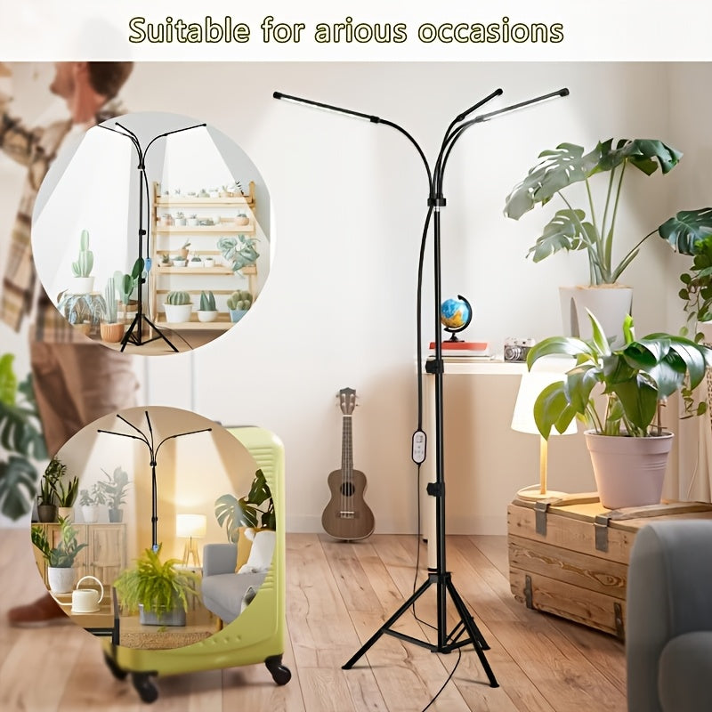 Single Head Plant Grow Light, Full Spectrum LED, Multiple Timing Modes, Red Blue White Light Optional, 20%-100% Dimmable Brightness, Perfect for Small Indoor Plants & Mini Bonsai