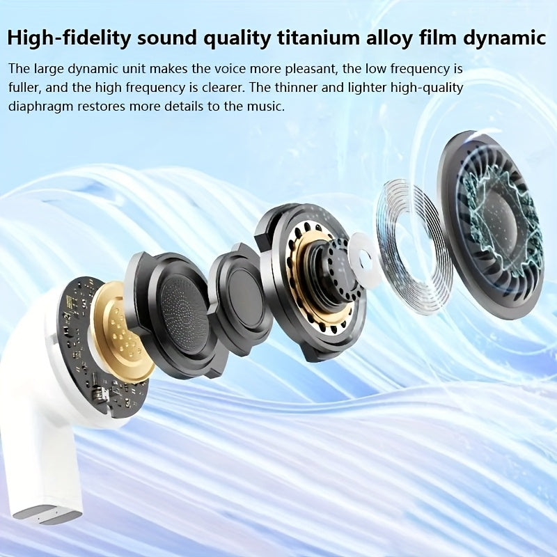 1个Hifi 9D立体声无线耳机，动漫卡通设计，触控操作，轻量塑料材质，半开放式后盖耳机，通话清晰&运动适用，兼容iPhone&安卓手机，可充电电池，真无线耳机