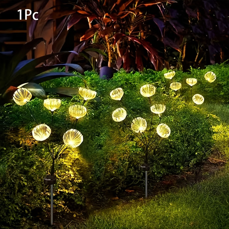 Solar 6 Jellyfish Outdoor Light - Automatic On/Off Solar Garden Lantern with Hanging Tentacle Design, Suitable for Path, Lawn, Patio, Halloween, Christmas - Stainless Steel Construction, Lawn Decoration, Holiday Ornament