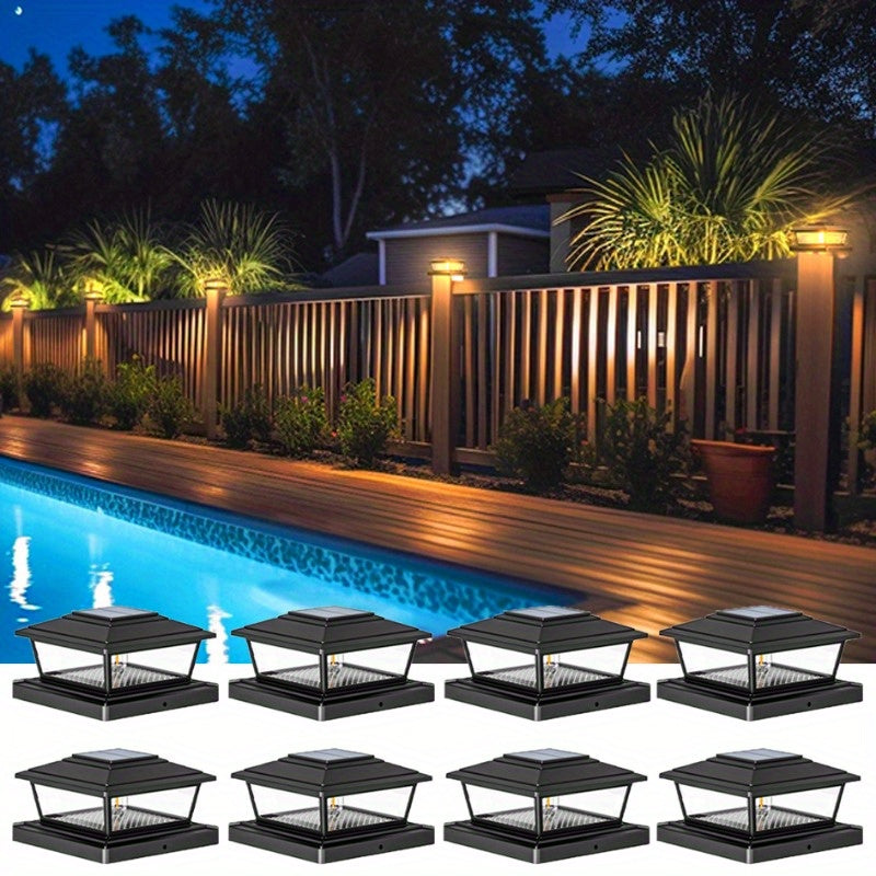 8/16/24 Pack Solar Post Cap Light, 2 Modes Auto On/Off, Suitable for Fences and Deck Courtyards, Gardens, Pathways, Compatible with 4x4 and 6x6 Wood/Vinyl Posts