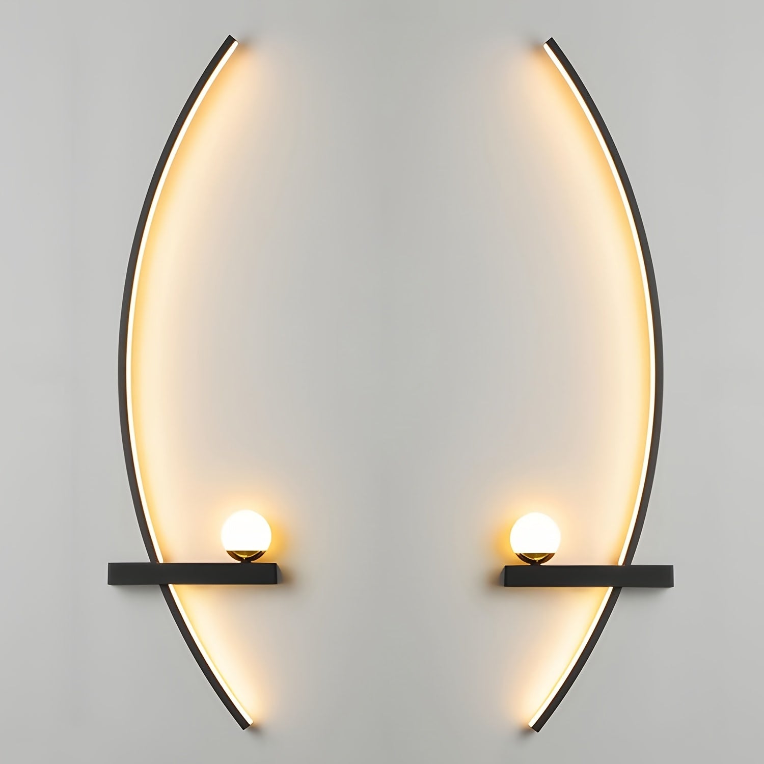 LED Metal Wall Light Bedside Indoor Decorative Curved Wall Sconce - 3 Color Temperatures, Modern Minimalist Linear Wall Light, Suitable for Bedroom, Hallway, Bedside, Living Room.