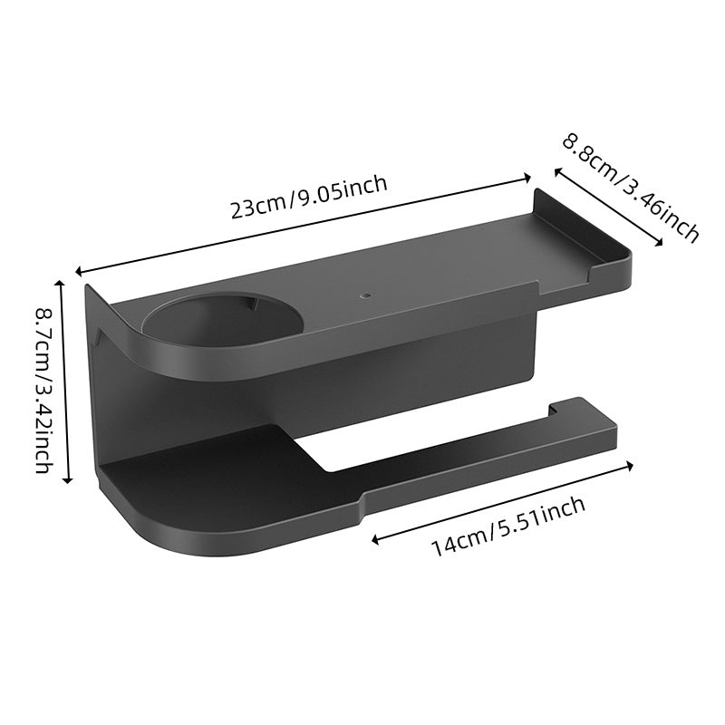 1pc Self-Adhesive Wall Mount Toilet Paper Holder & Bathroom Shelf - Easy Install | Modern Bathroom Decor | Moisture-Resistant, Bathroom Storage & Organizer