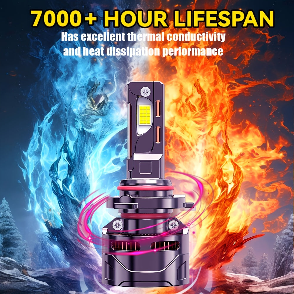 2PCS LED Car Lights - 9012/9006/9005, H11/H7/H4/H1 - 40000LM, 350W High/Low Beam, 6500K Cool White Light, 12-24V, No Battery Needed, Fast Heat Dissipation, Shining Bright Car Headlights