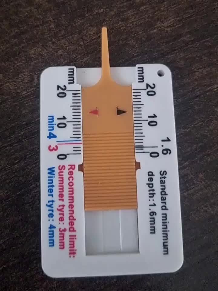 Shawty Tire Tread Depth Gauge, 0-20mm Tire Measurement Ruler, Portable Tire Tread Depth Detector, Vernier Depth Caliper, Plastic Measuring Tool for Car, Motorcycle, Truck, RV, Trailer Wheels, Home Christmas Gift