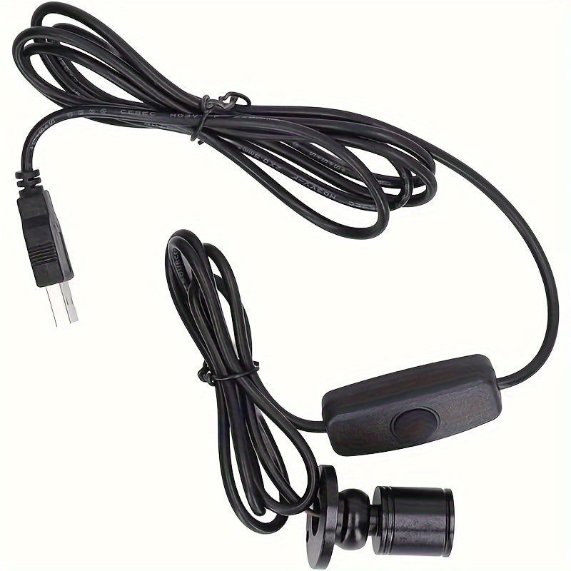 USB-powered mini LED spotlight - aluminum housing, 5V voltage with 4.8ft cable, suitable for artwork, plants, jewelry display and under-cabinet lighting