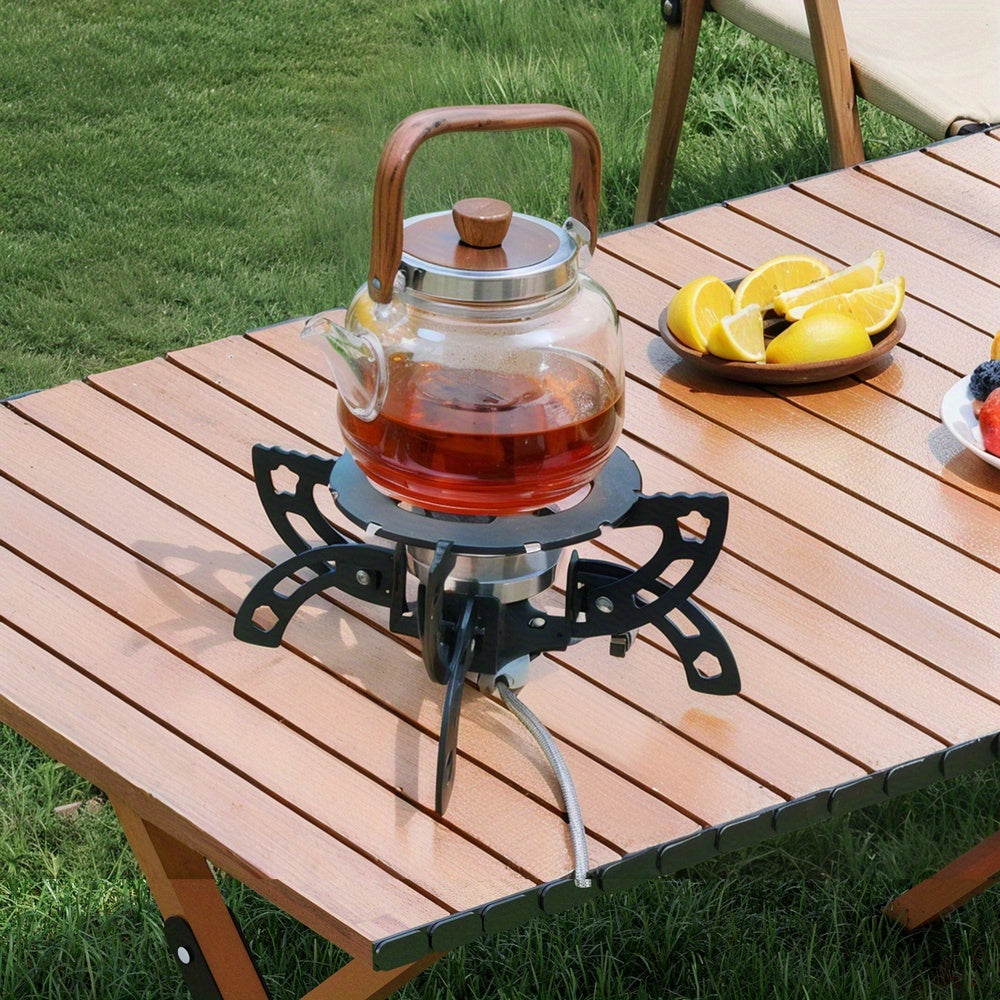 Universal 12-Tab Cast Iron Pot Stand Ring, Compatible with Gas Stoves, Portable Stoves, Moka Pots – Outdoor Camping Cooking Support, Rust-Proof Coating, Diameter 5.3 Inches / 13.5 cm/