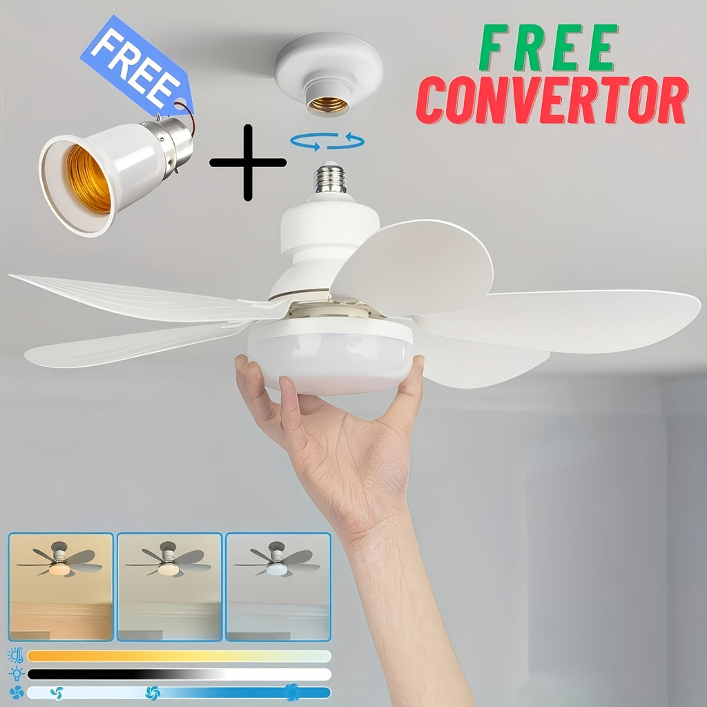 Sofucor 1 Piece 20" Flush Mount Ceiling Fan with Light, Remote Control, Small Ceiling Fan with Light, Timing & Dimmable 3 Colors, E26 Base Ceiling Fan, Ideal for Bedroom, Living Room, Garage, Kitchen
