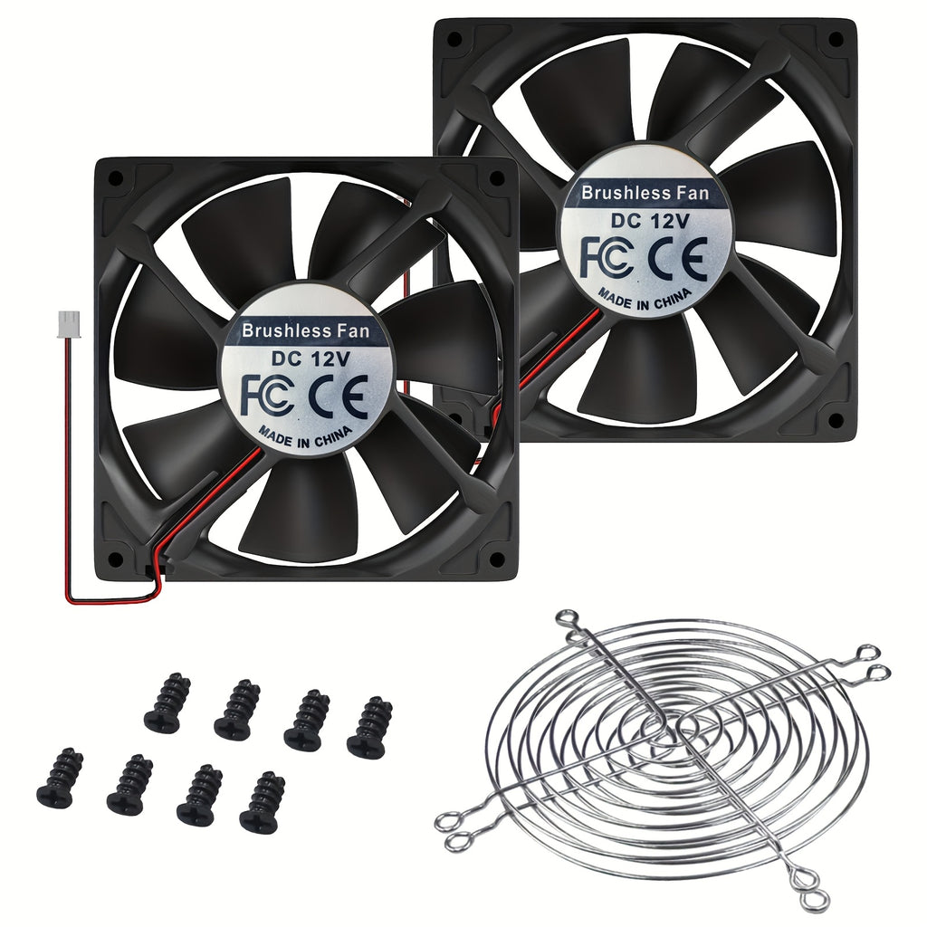 120mm×120mm×25mm DC 12V/24V Brushless Computer Case Fan, 2-Pin High Performance Cooling Fan