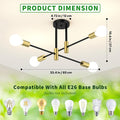 Modern 4-light fixture, metal semi-flush mount installation, suitable for dining room, bedroom and living room (bulb not included)