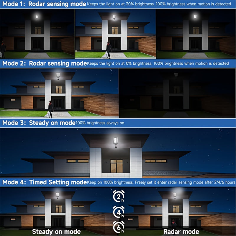 2 Pack / 1 Pack - Solar Outdoor Street Light, Home/Commercial Street Lighting, Super Bright Security Street Light, Automatic Sensor Switch with PIR Motion Sensor - Perfect for Street Lighting, Garden, Garage, Backyard, Doorway, RV Lighting