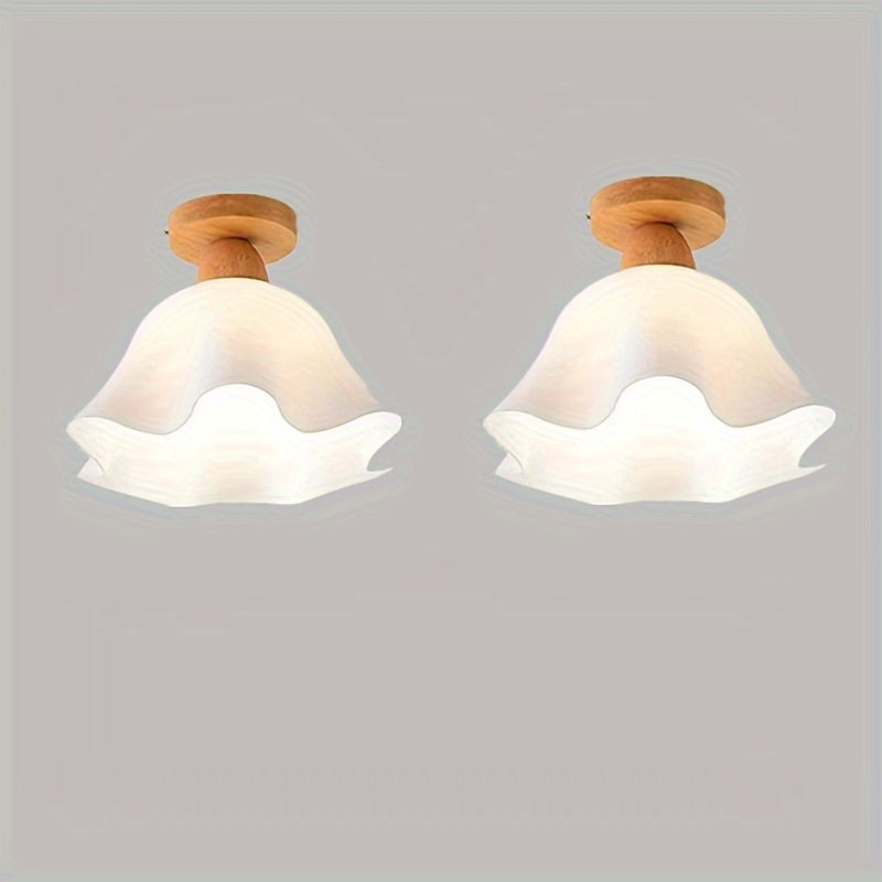 Two-Piece Pendant Light, Ceiling Light, Frosted Plastic White Shade, Plug-in Hanging Ceiling Light for Bedroom, Living Room, Hallway (Bulb Not Included!!!)