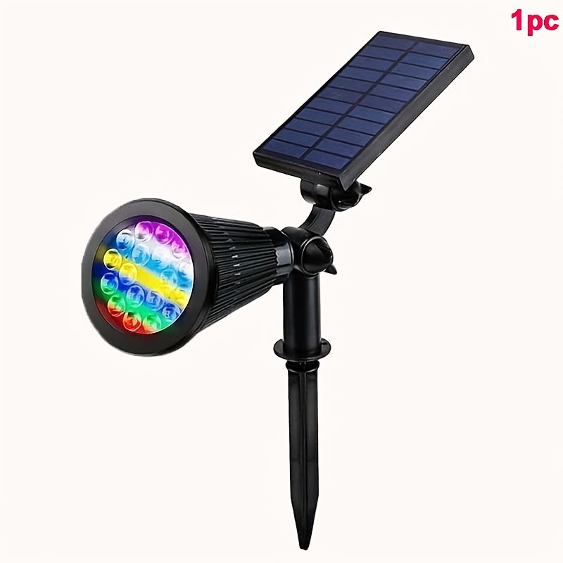 Outdoor Solar Spotlight Set, Available in 1/2/4 Packs, Landscape Light, Equipped with 18 LEDs, IP44 Waterproof Rating, Smart Light Sensor Function, Perfect for Outdoor Decoration in Courtyards, Gardens, Lawns, Walkways and Furniture Design