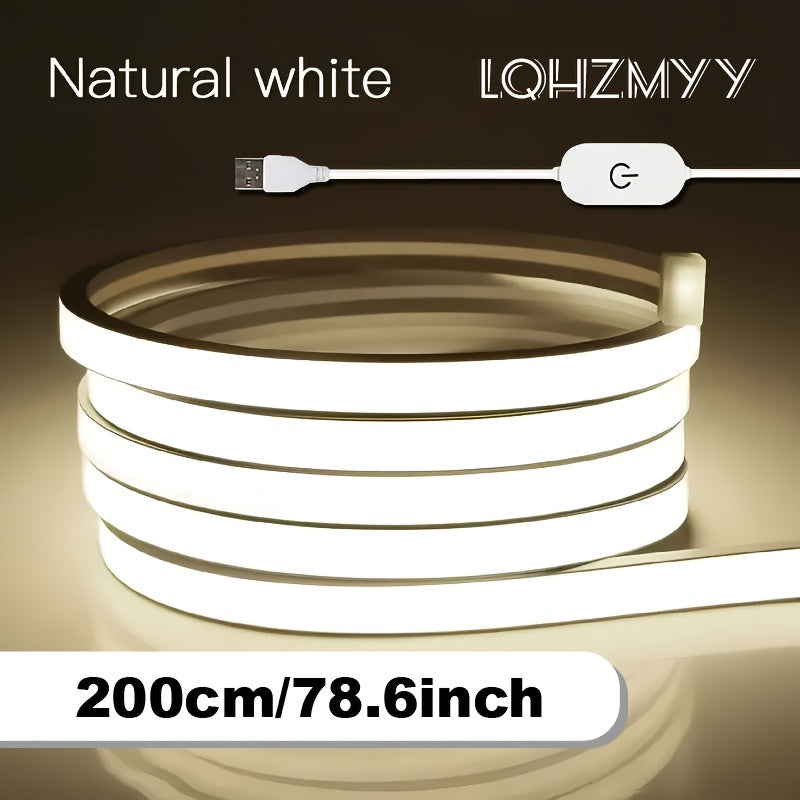 LQHZMYY One COB 霓虹燈條，觸控調光，彈性可裁剪，適用於居家裝飾、室內外使用，創意、窗戶展示、電腦、電視、臥室、節慶裝飾等