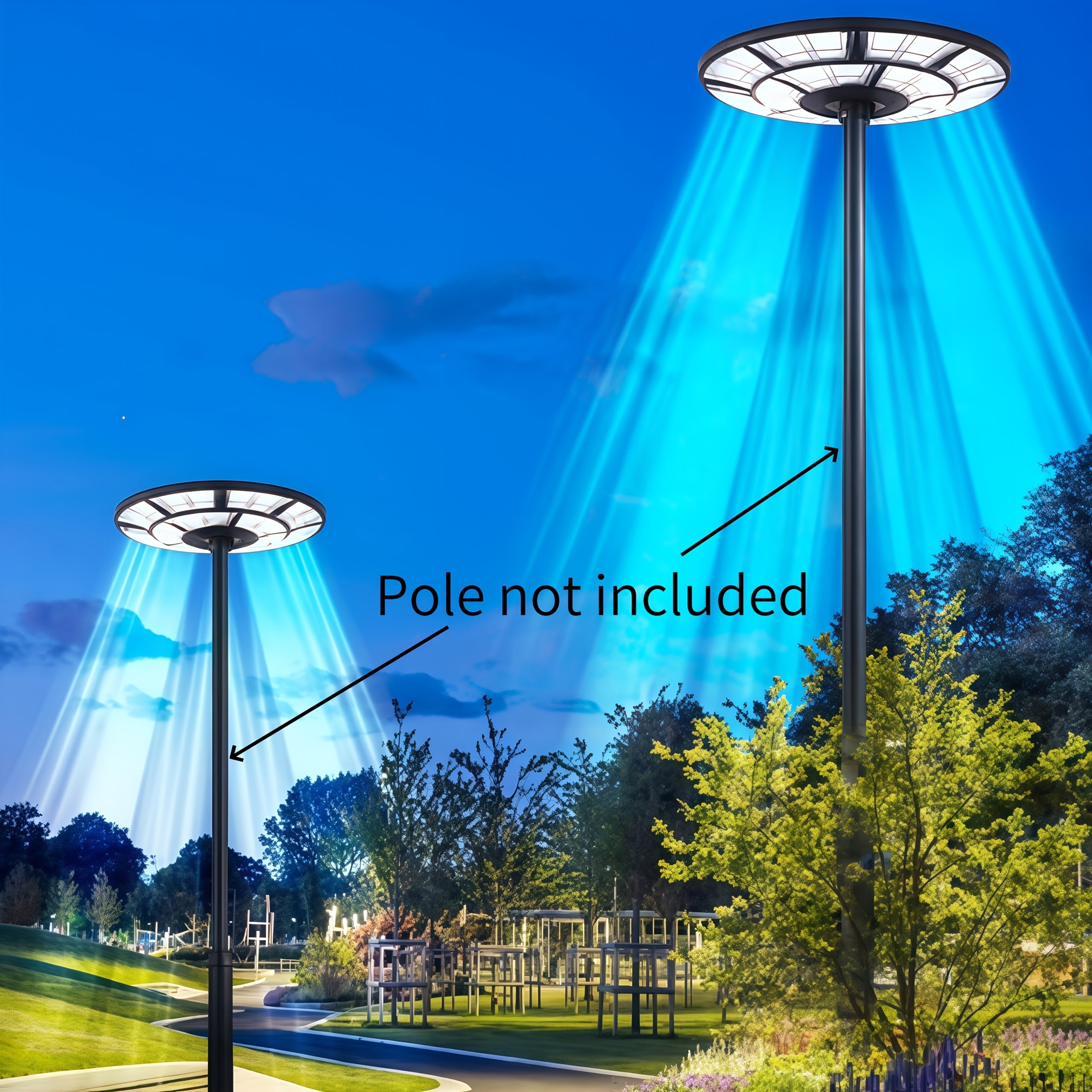 Super Bright UFO Street Light, 16.5-Inch Large Round Solar LED Light with Remote Control and PIR Motion Sensor, Perfect for Garden, Park, Courtyard and Road – 692 LED Beads