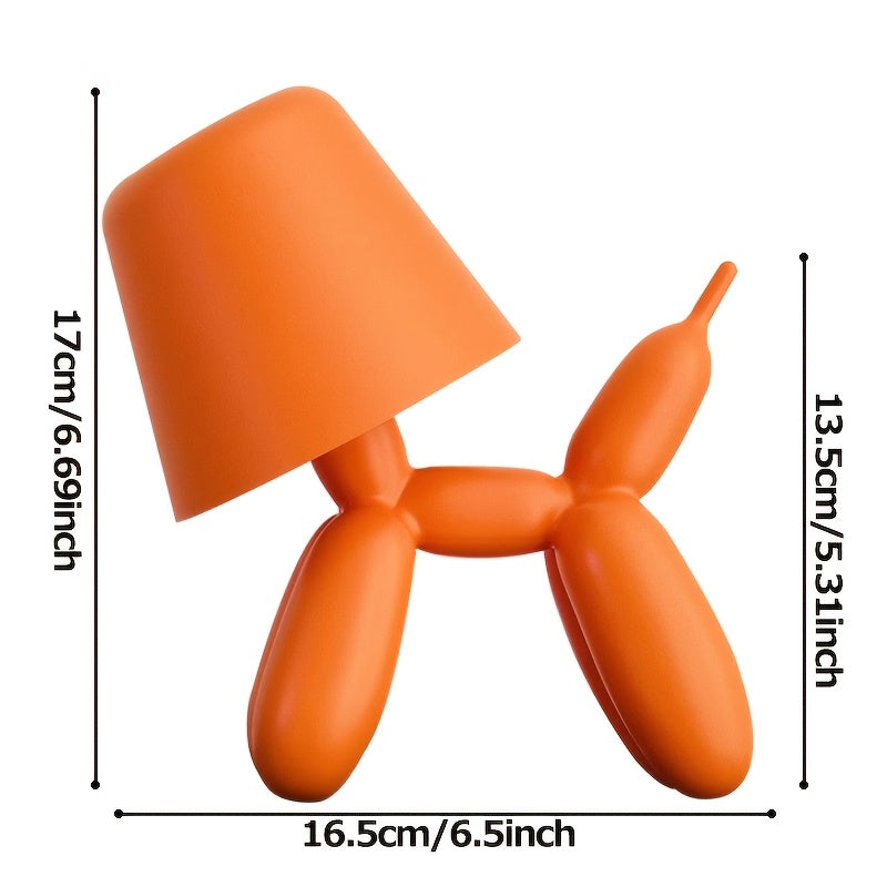 Creative romantic balloon dog shaped table lamp, equipped with touch switch, three-color stepless dimming, battery powered, dachshund ambiance light — perfect choice for hotel parties, Valentine‘s Day gifts