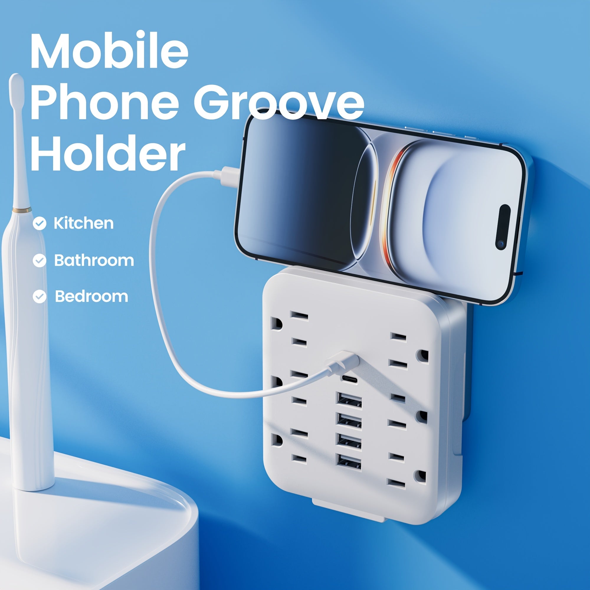 The Mini Power Adapter Comes with 6 AC Outlets, 4 USB Ports And 2 Type-C Ports. It Is Convenient to Carry And Serves As A Multi-socket Wall Extension Outlet. It Is The Perfect Essential Item for Schools, Offices, Travel And Home Use.