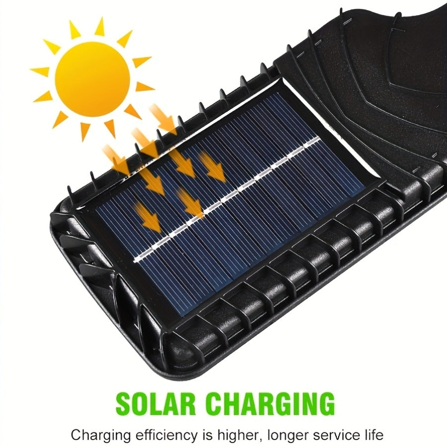 1pc-80LED Solar Sensor Street Light, ABS Material, Ultra-High Power Built-in Rechargeable 18650 Lithium Battery, with Infrared Sensor Function Wall-Mounted Solar Light, Including Motion Sensor 3 Functional Modes