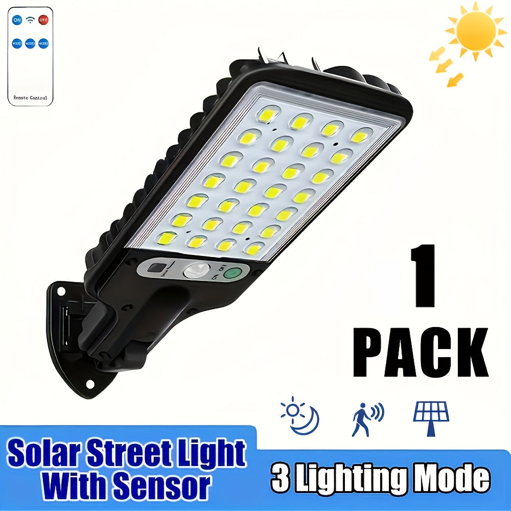 1/2PCS Outdoor Solar Sensor Light, Super Bright with Motion Sensor and Remote Control, 3 Lighting Modes, Smart Solar Street Light, Commercial Street and Area Lighting Wall Light, Perfect for Garden, Garage, Walkway, Patio, Courtyard, Easy Installation