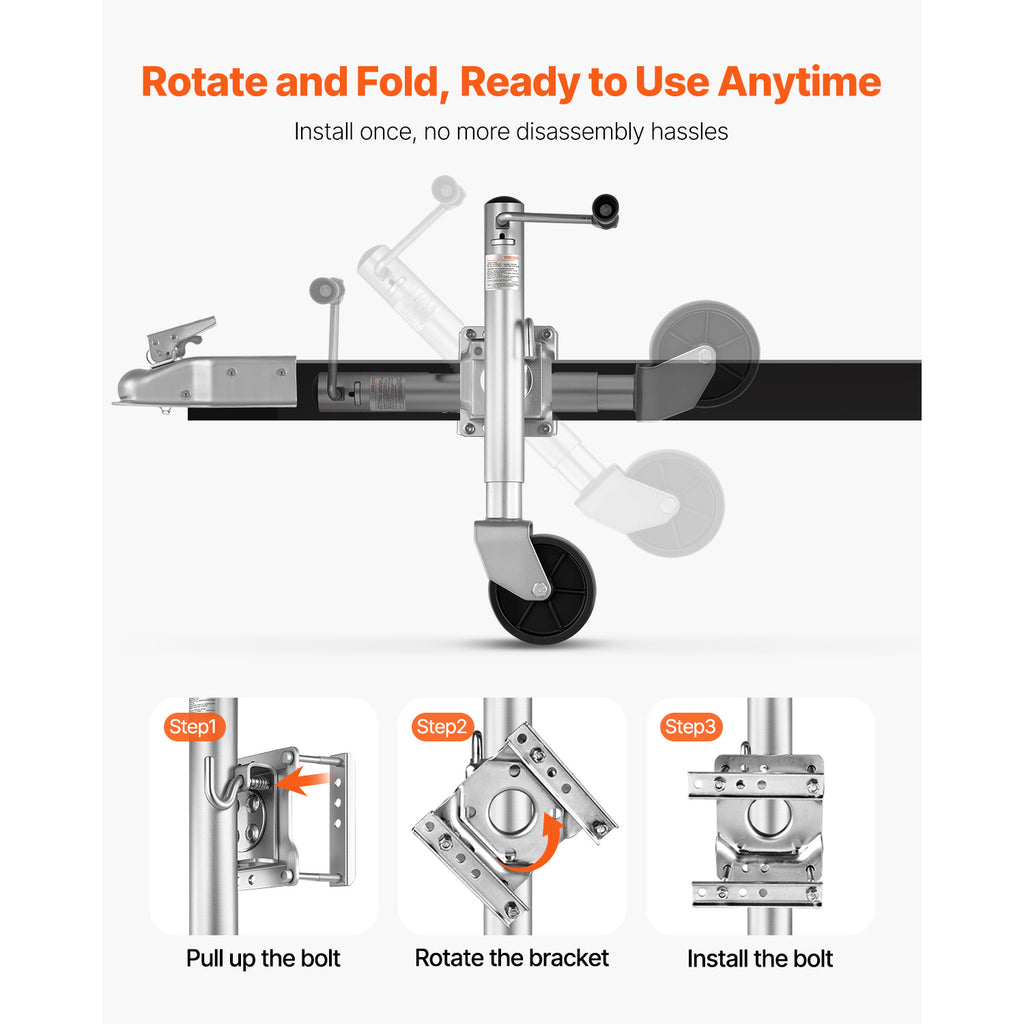 VEVOR Boat Trailer Crane Marine Heavy Duty Swivel Mount Tongue Crane 1000-2000 Lbs Load Capacity