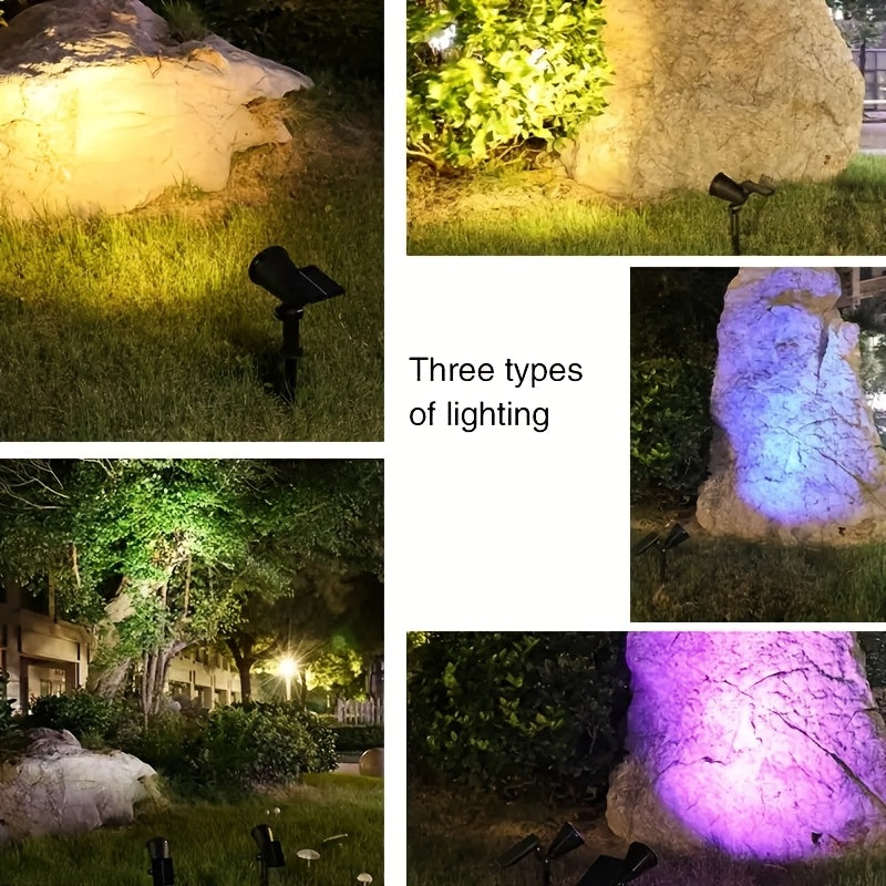 1 set 18-LED solar outdoor tree light, 18-LED home garden landscape spotlight, courtyard tree lighting, IP44 hallway ambiance path light, suitable for landscape lighting in gardens, yards, avenues, trails, sidewalks and other scenes