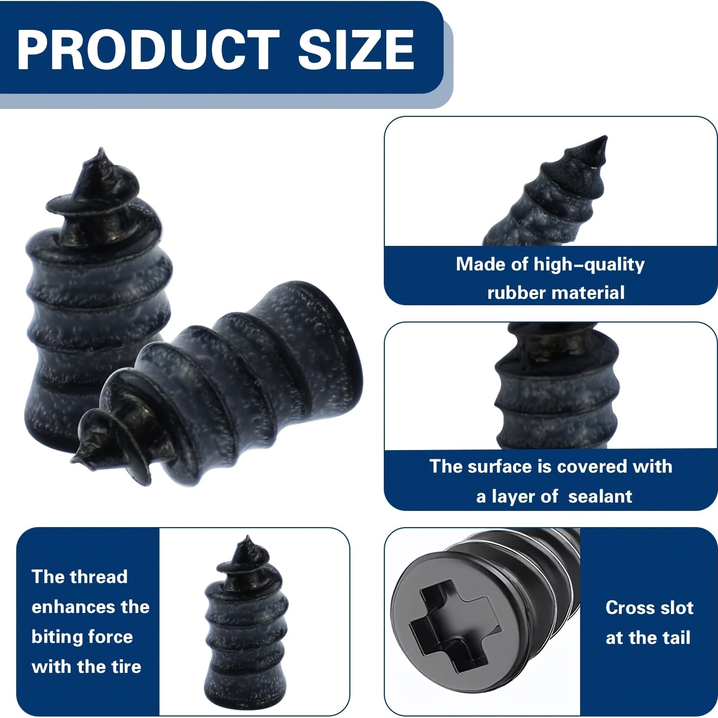11-Piece Vacuum Tire Repair Nail Set: Includes 10 Repair Nails and 1 Screwdriver, for Quick Tire Repair for Cars, Motorcycles, Trucks & Bicycles. This Portable & Durable Tire Repair Patch is an Essential Roadside Emergency Tool