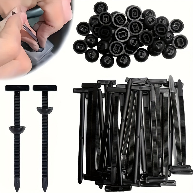 50 Durable Self-Locking Nylon Cable Ties with Black Plastic Zipper Head, High-Strength Heavy-Duty Resistant Buckle, Striped Texture Grip for Secure Locking, Auto Repair & Electrical Wiring Organization, Universal for Home, Office, Garden