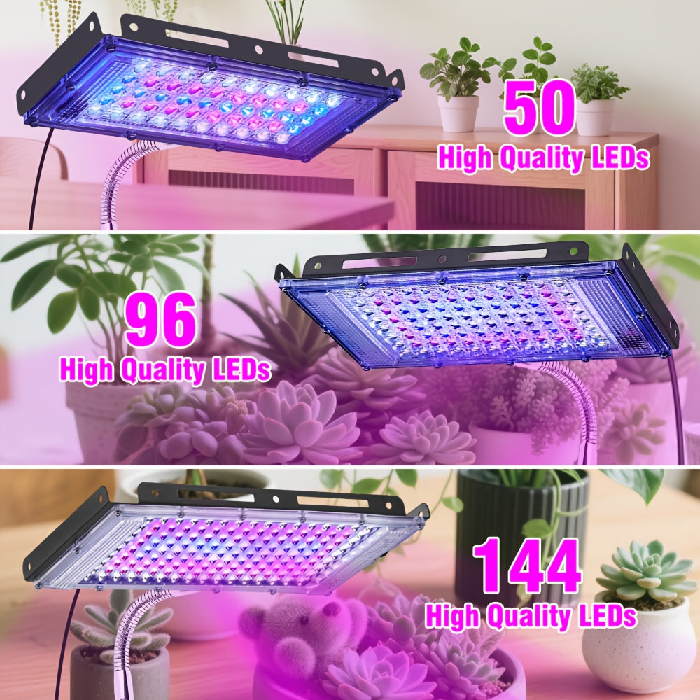 144/96/50 LED Full Spectrum Plant Grow Light with Ground Insert Stand, Easy Installation, Large Lighting Coverage, Equipped with USB Plug, On/Off Switch and 150cm Power Cord, Ideal for Indoor Seedling Cultivation, Promotes Plant Leaf Growth